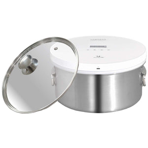 真空保存容器　TAMOKAN　５L　シルバー　取手＆鍋蓋