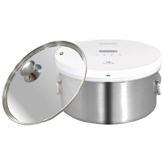 真空保存容器　TAMOKAN　５L　シルバー　取手＆鍋蓋