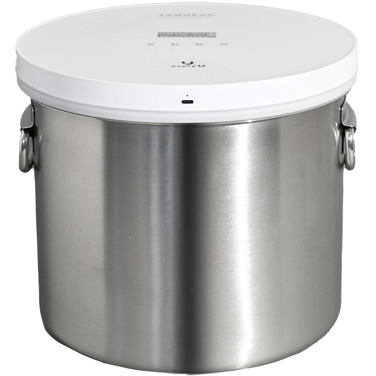 真空保存容器　TAMOKAN　１０L　シルバー　取手＆鍋蓋