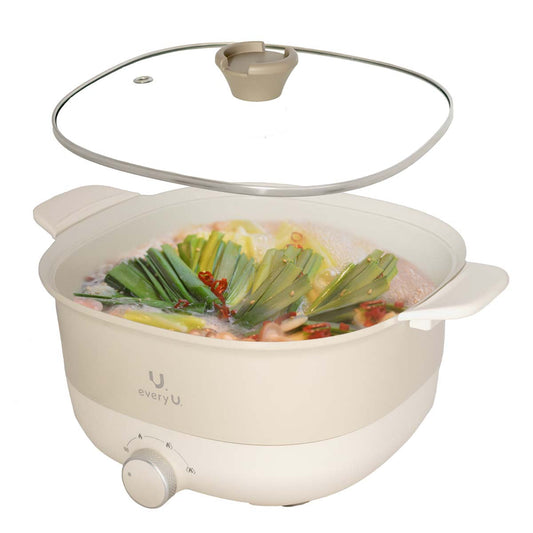 両手電気鍋　５Ｌ　波型プレート　 アイボリー
