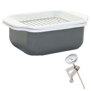 ホーロー天ぷら鍋　グレー