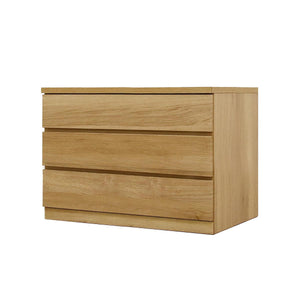 フィット 幅80 3段 チェスト 奥行55cm 家具 収納 オーク