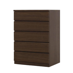フィット 幅70 5段 チェスト 奥行55cm 家具 収納 ウォールナット