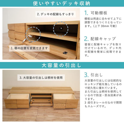 ブロック 幅150 テレビボード 家具 ホワイトオーク