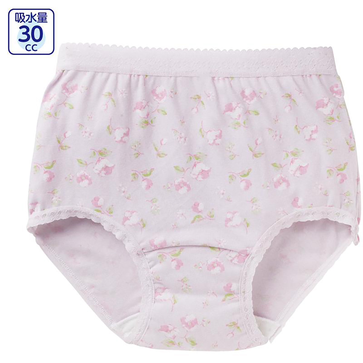 安心快適花柄ショーツ 吸水帯一体型 ピーチ Ｍ/L/LL