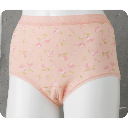 安心快適花柄ショーツ 吸水帯一体型 パープル Ｍ/L/LL