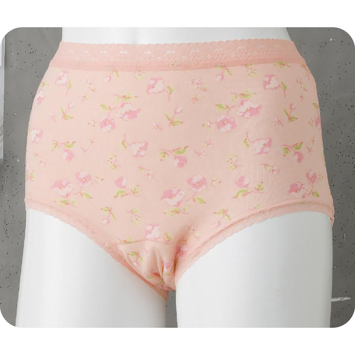 安心快適花柄ショーツ 吸水帯一体型 ピーチ Ｍ/L/LL