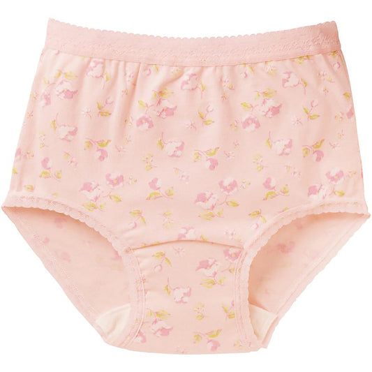 安心快適花柄ショーツ 吸水帯一体型 ピーチ Ｍ/L/LL