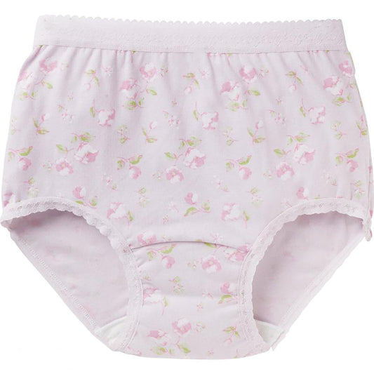 安心快適花柄ショーツ 吸水帯一体型 パープル Ｍ/L/LL