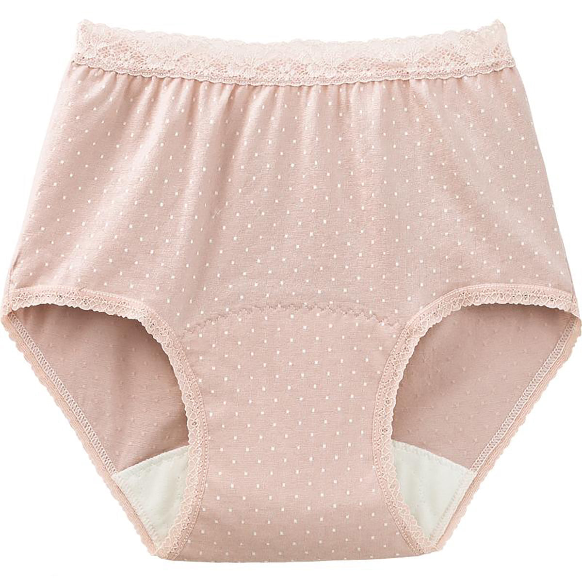 安心快適水玉柄ショーツ 吸水帯一体型 モカ Ｍ/L/LL