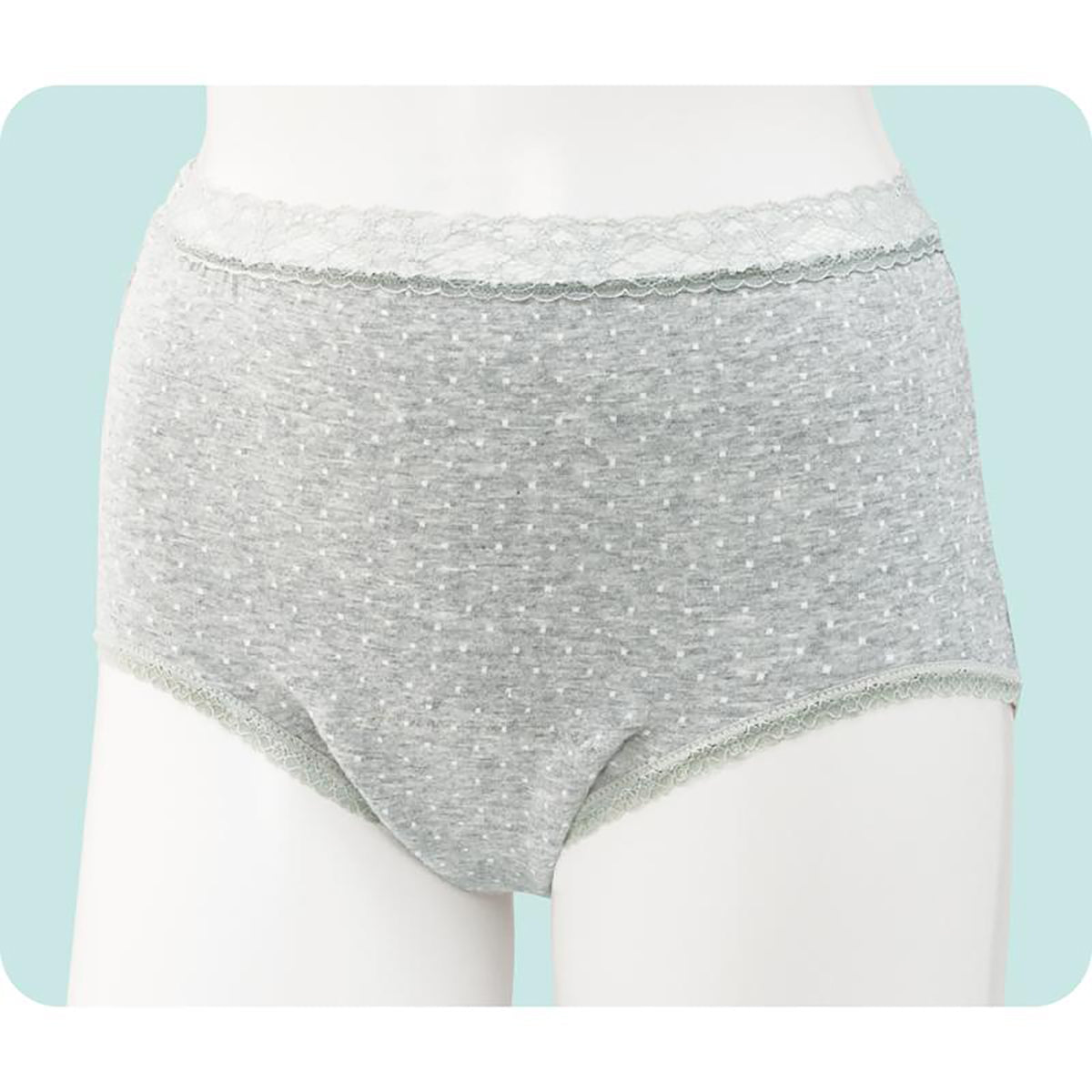 安心快適水玉柄ショーツ 吸水帯一体型 モカ Ｍ/L/LL