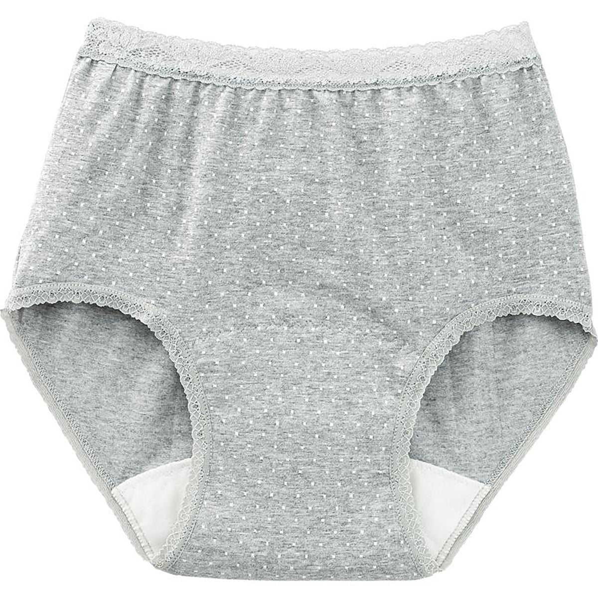 安心快適水玉柄ショーツ 吸水帯一体型 グレー Ｍ/L/LL