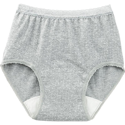 安心快適水玉柄ショーツ 吸水帯一体型 グレー Ｍ/L/LL