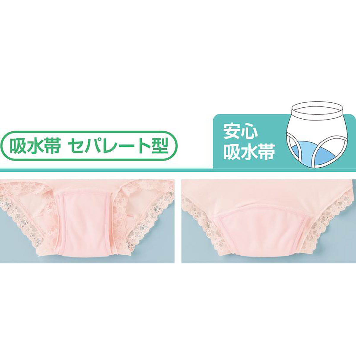 安心快適ショーツ 吸水帯セパレート型 ベージュ Ｍ/L/LL