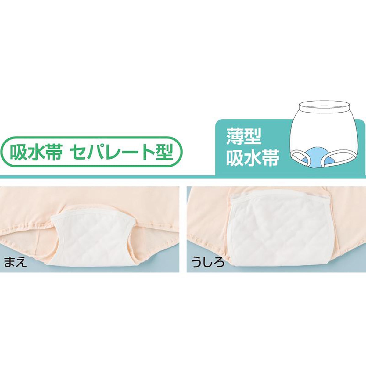 安心快適ズロース 吸水帯セパレート型 ピーチ Ｍ/L/LL