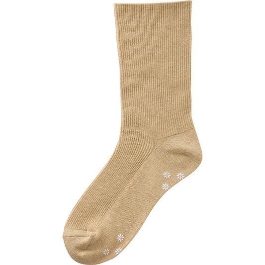足首ゴムなしスベリ止め付ソックス ベージュ 22～24cm