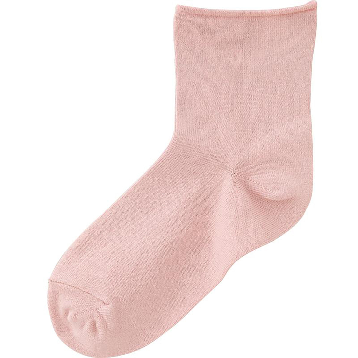 らくらくフィットクルーソックス(無地) ピンク 22～24cm