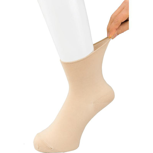 らくらくフィットクルーソックス(無地) ベージュ 22～24cm