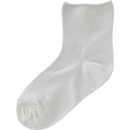 らくらくフィットクルーソックス(無地) グレー 22～24cm