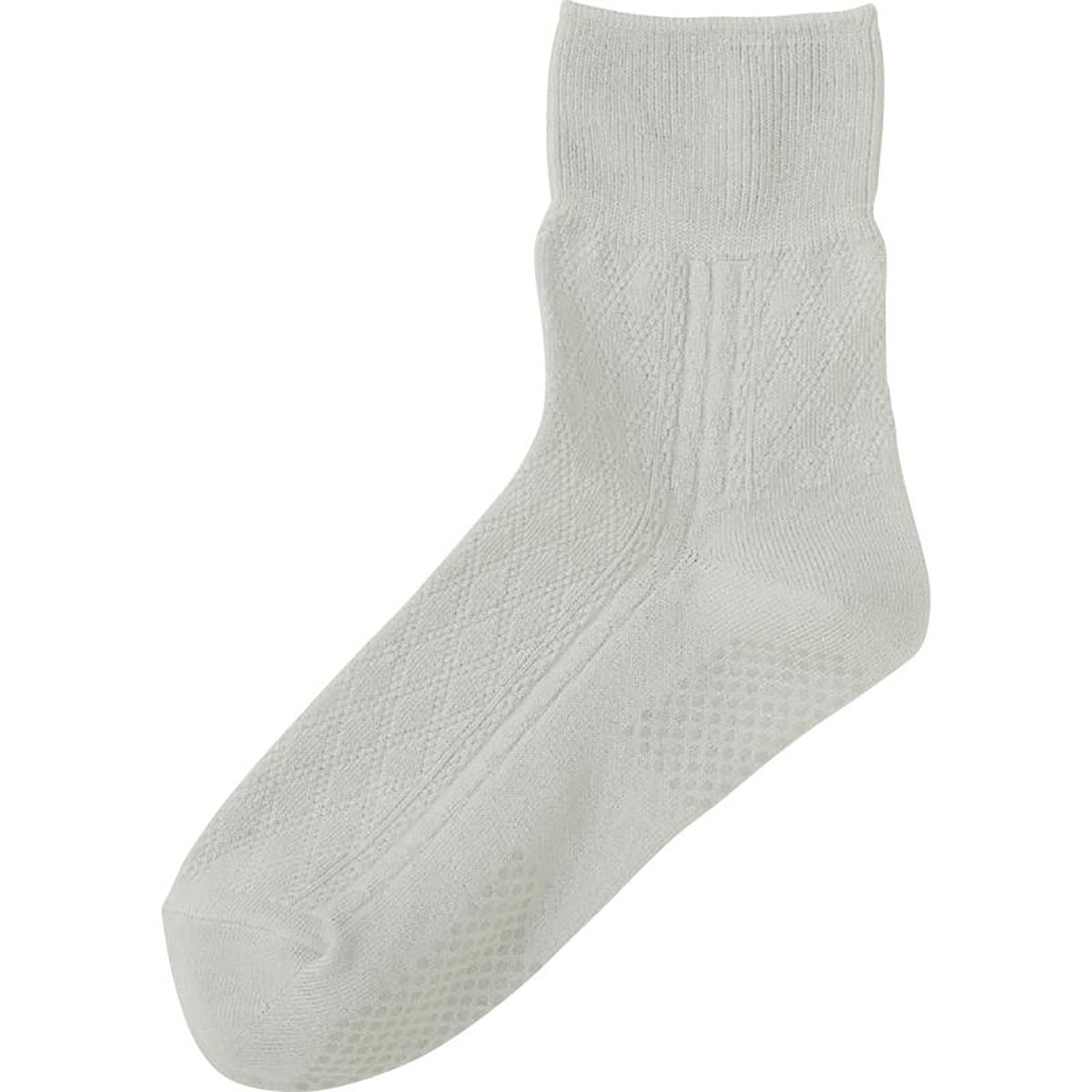 すべり止め付き涼感素材ソックス グレー 22～24cm