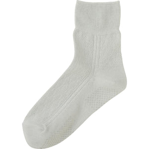 すべり止め付き涼感素材ソックス グレー 22～24cm