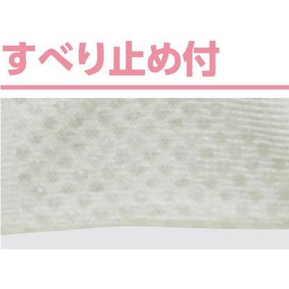 すべり止め付き涼感素材ソックス(花柄) ブラック 22～24cm