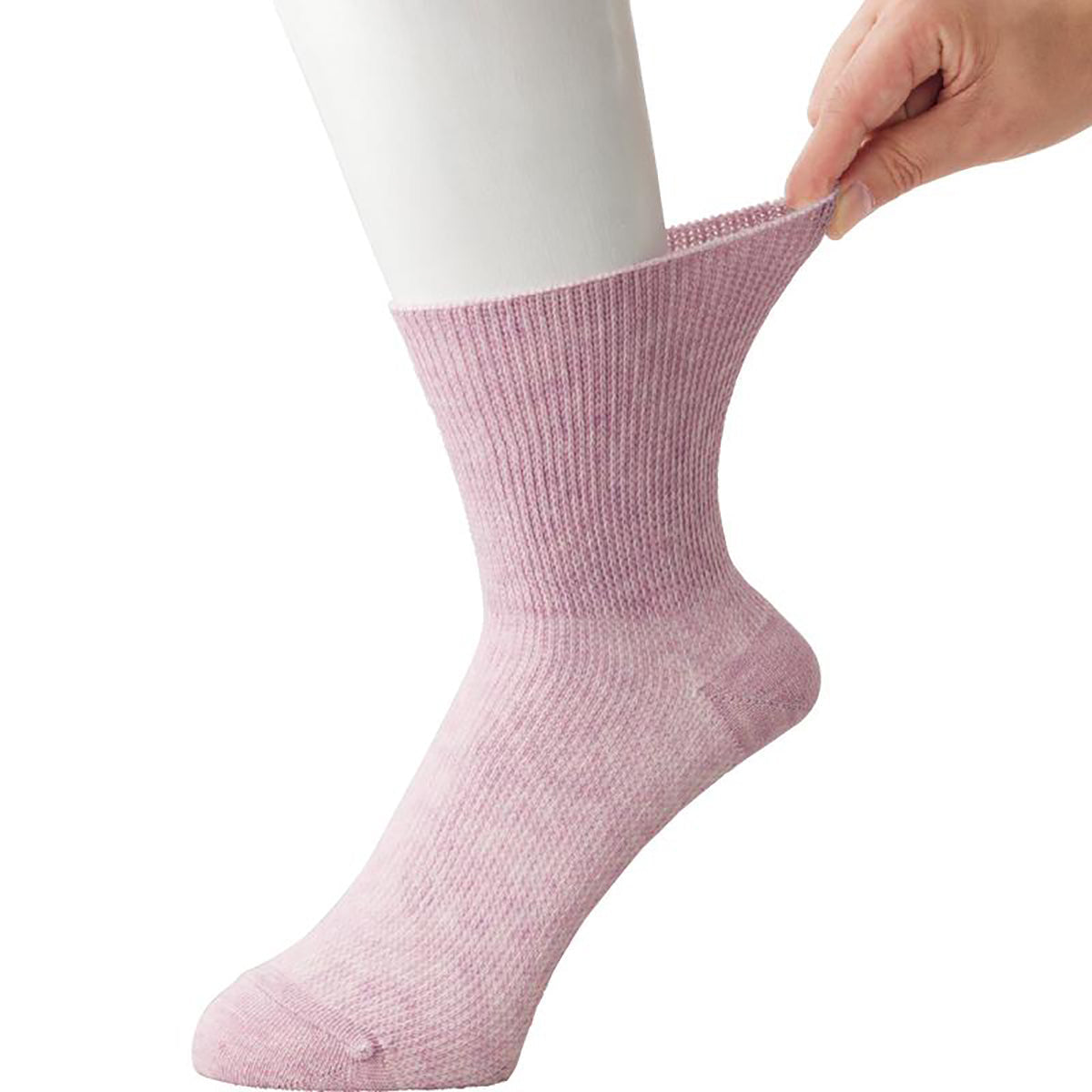 のびのびソックス 2足組 無地  スミレ 22～24cm