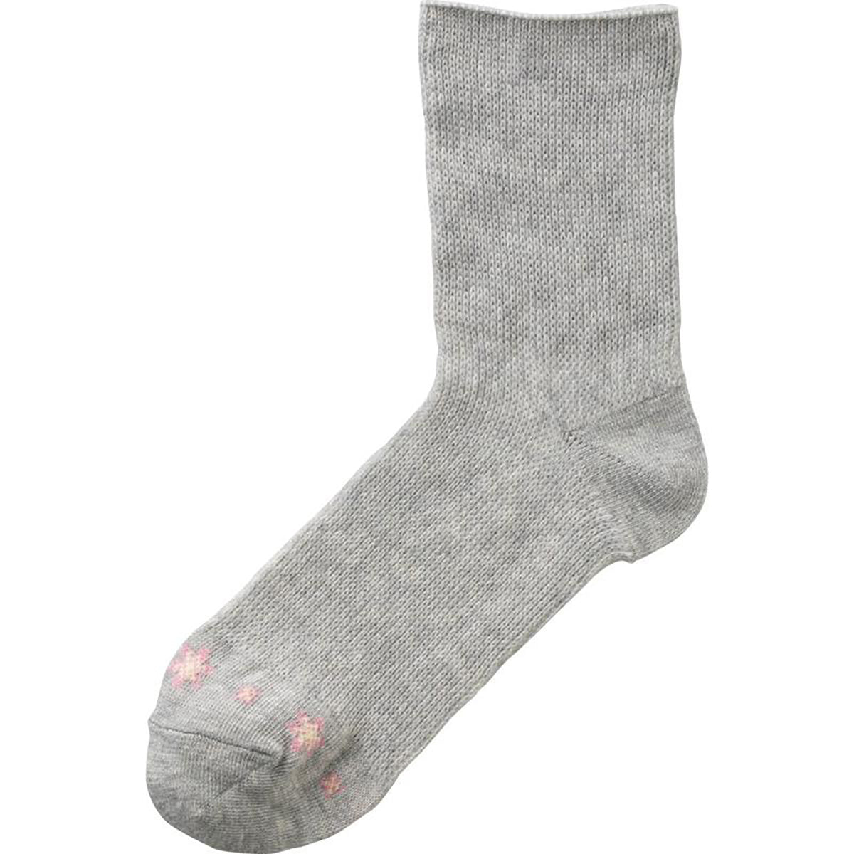 のびのびソックス 2足組 柄  グレー 22～24cm