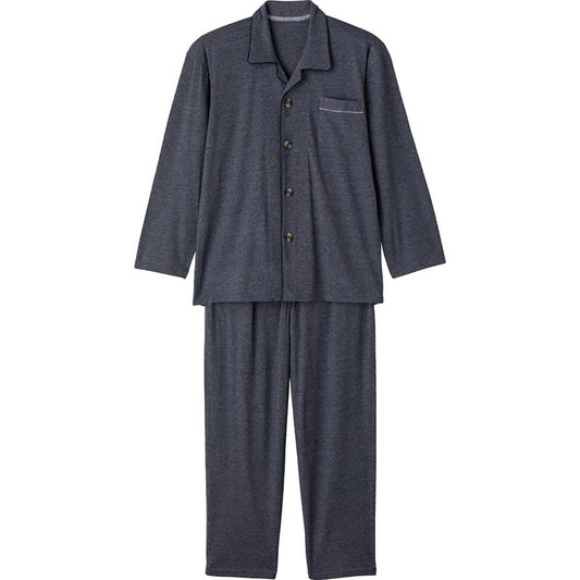 ワンタッチのびのびストレッチパジャマ ネイビー S/M/L/LL/3L/4L