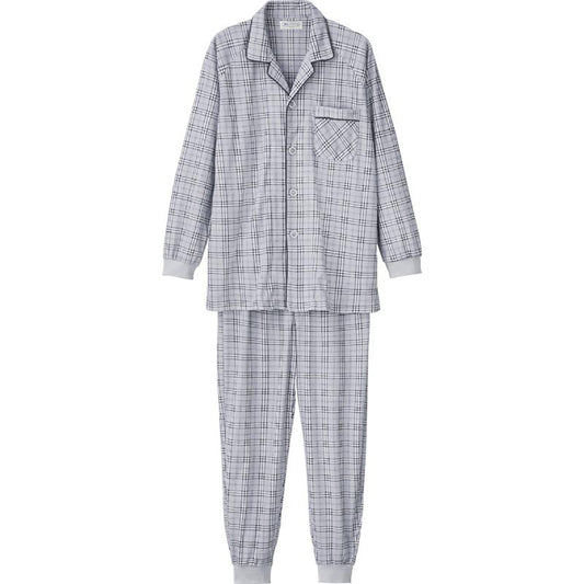 大きめボタンパジャマ グレー S/M/L/LL/3L/4L