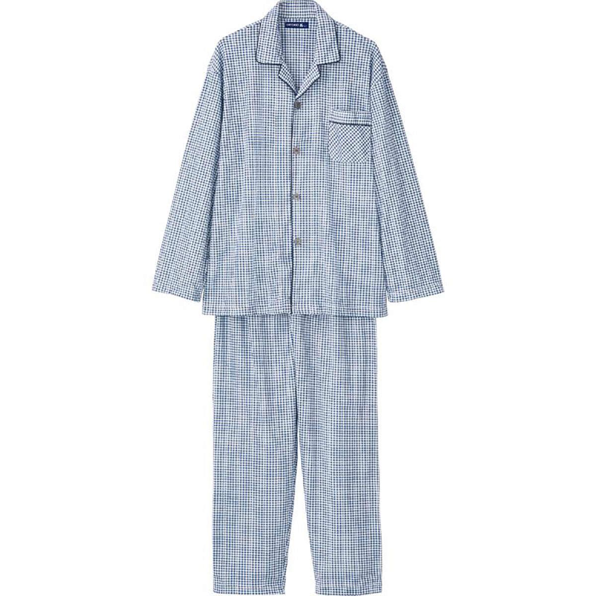 ワンタッチパジャマ ブルー S/M/L/LL/3L/4L