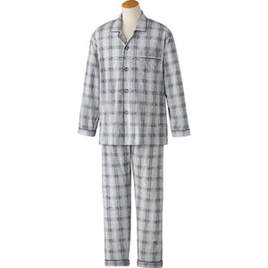 大きめボタン天竺パジャマ グレー S/M/L/LL