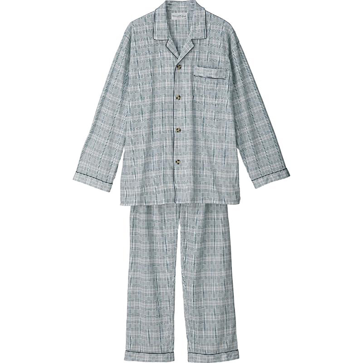 ワンタッチ天竺パジャマ グレー S/M/L/LL