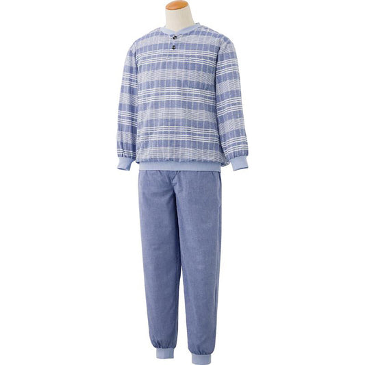 半開サッカーパジャマ ブルー M/L