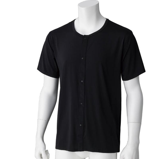 スルッと着られる半袖ホックインナー ブラック S/M/L/LL