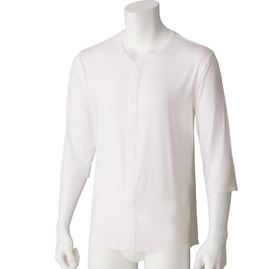 スルッと着られる8分袖ホックインナー ホワイト S/M/L/LL