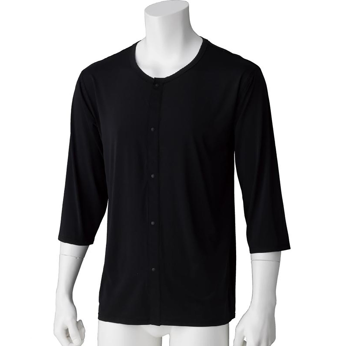スルッと着られる8分袖ホックインナー ブラック S/M/L/LL