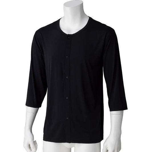 スルッと着られる8分袖ホックインナー ブラック S/M/L/LL