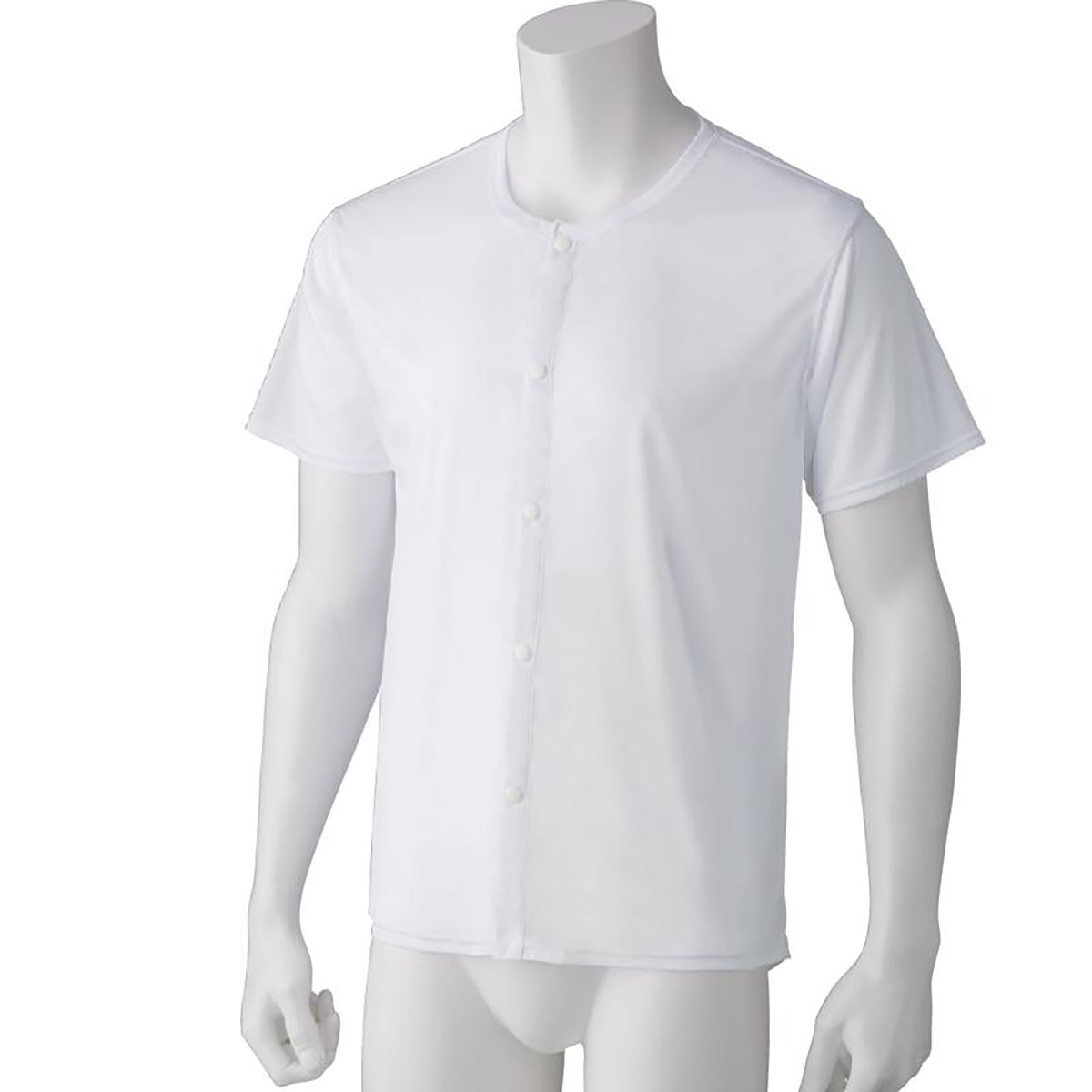 着ている感じがしない軽量半袖ホックインナー ホワイト S/M/L/LL