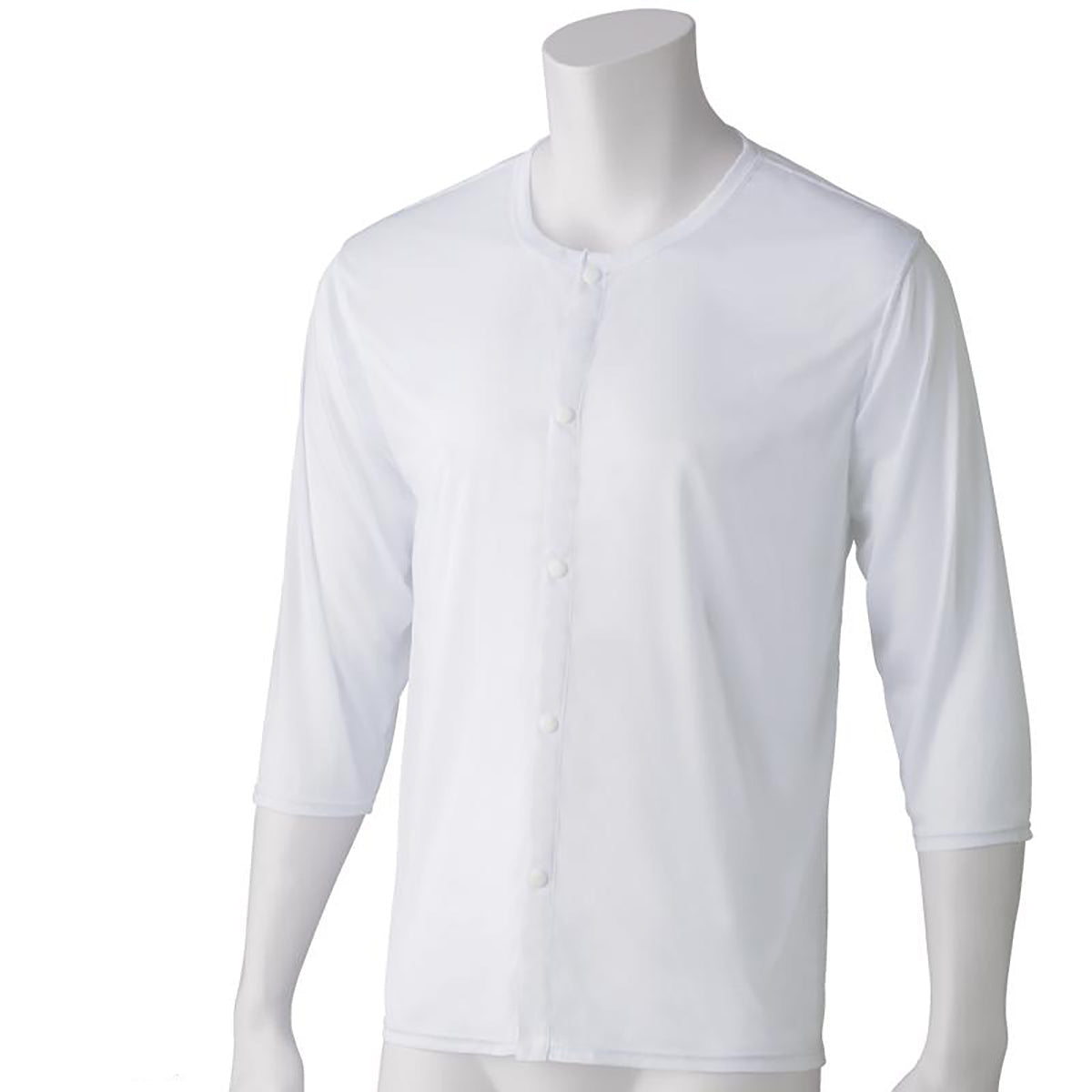 着ている感じがしない軽量8分袖ホックインナー ホワイト S/M/L/LL