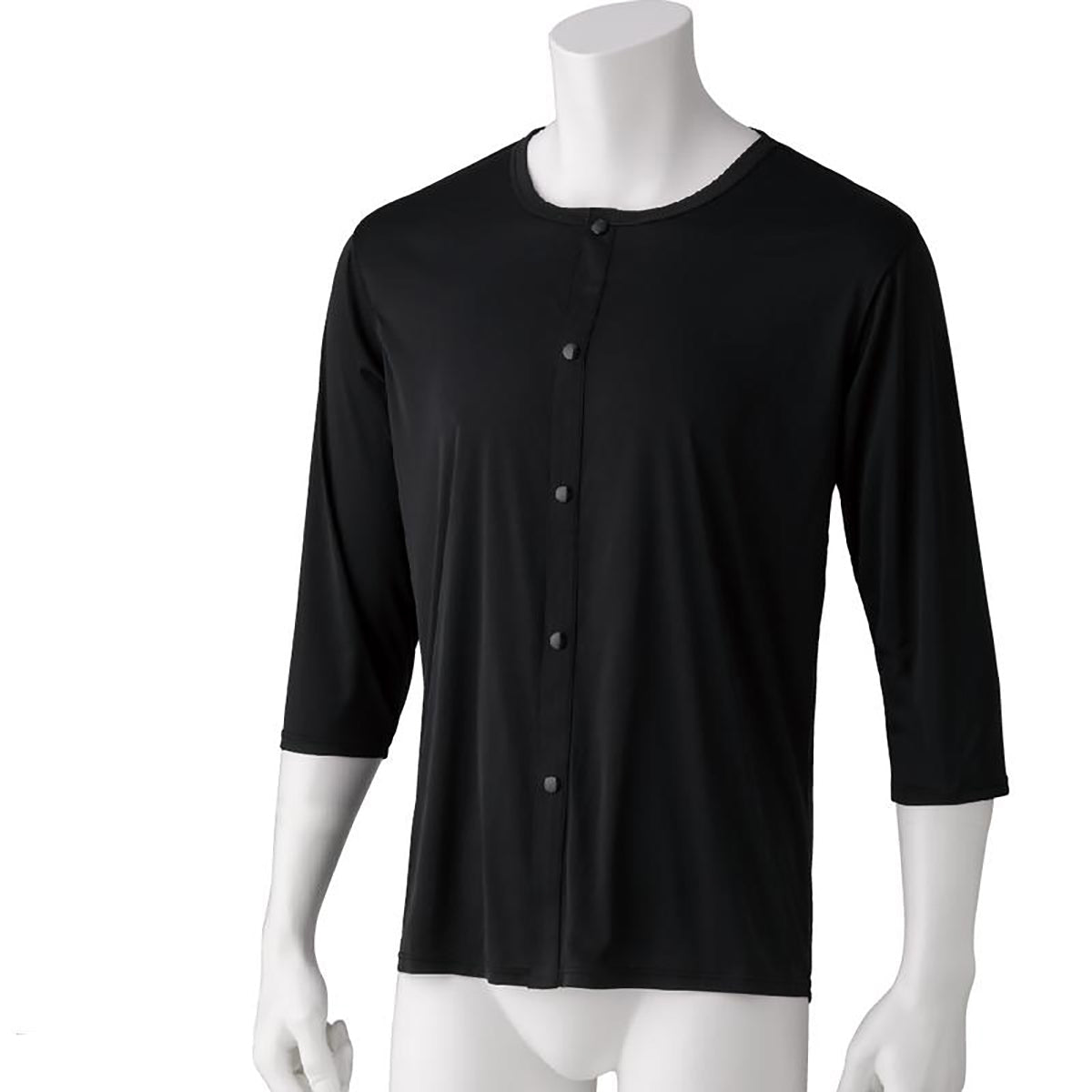 着ている感じがしない軽量8分袖ホックインナー ブラック S/M/L/LL