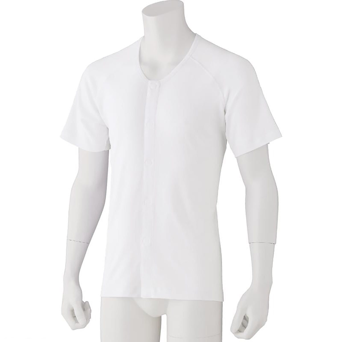 半袖ワンタッチシャツ(2枚組) ホワイト S/M/L/LL