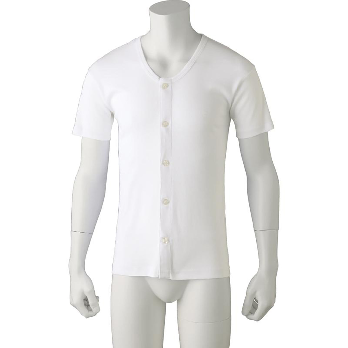 半袖大きめボタンシャツ(2枚組) ホワイト S/M/L/LL