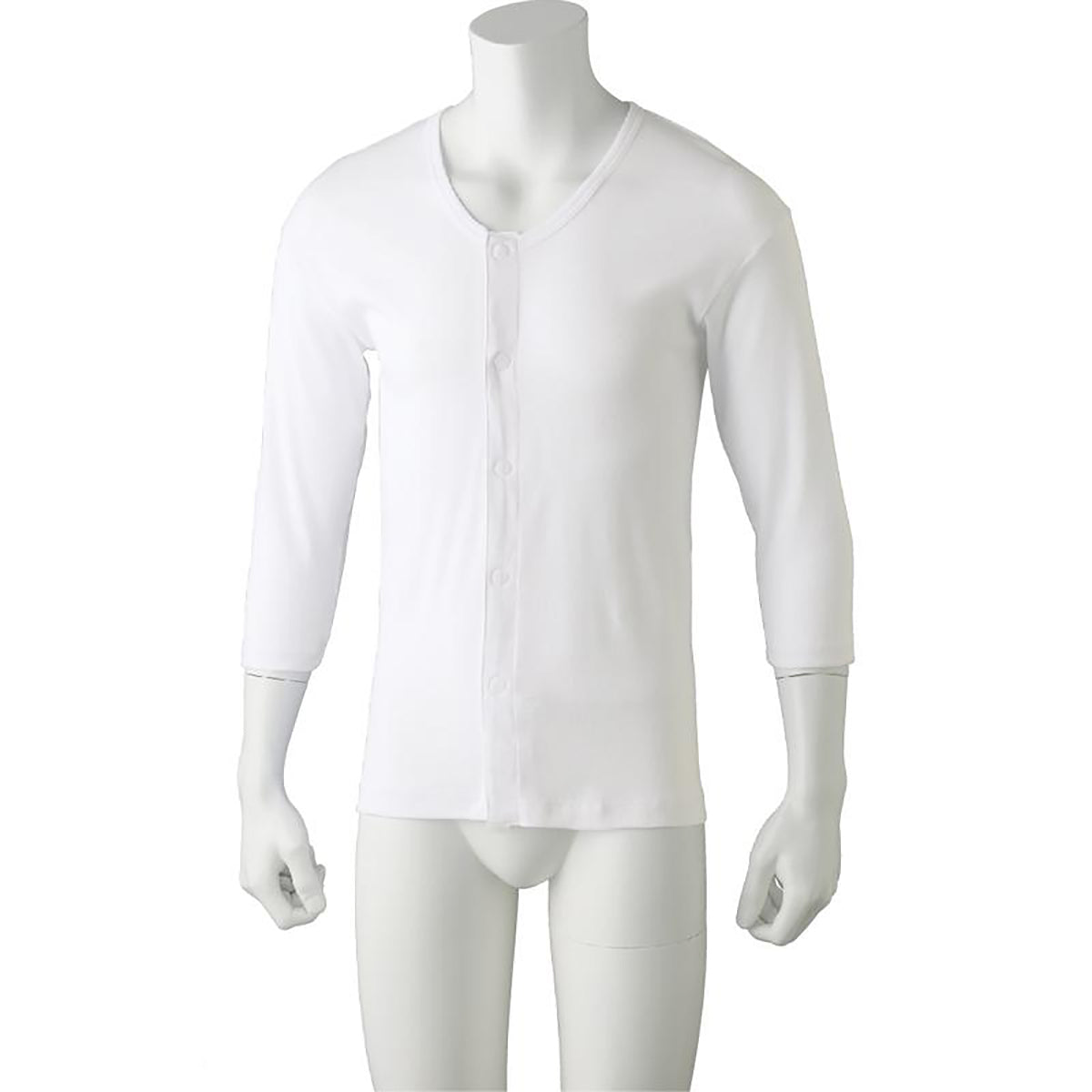 7分袖ワンタッチシャツ(2枚組) ホワイト S/M/L/LL