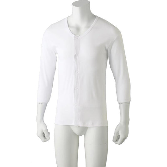 7分袖ワンタッチシャツ(2枚組) ホワイト S/M/L/LL