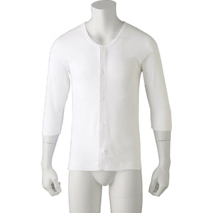 7分袖ホックシャツ(2枚組) ホワイト S/M/L/LL