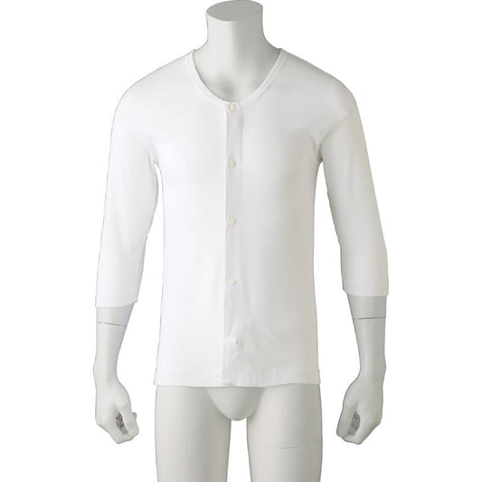 7分袖ホックシャツ(2枚組) ホワイト S/M/L/LL