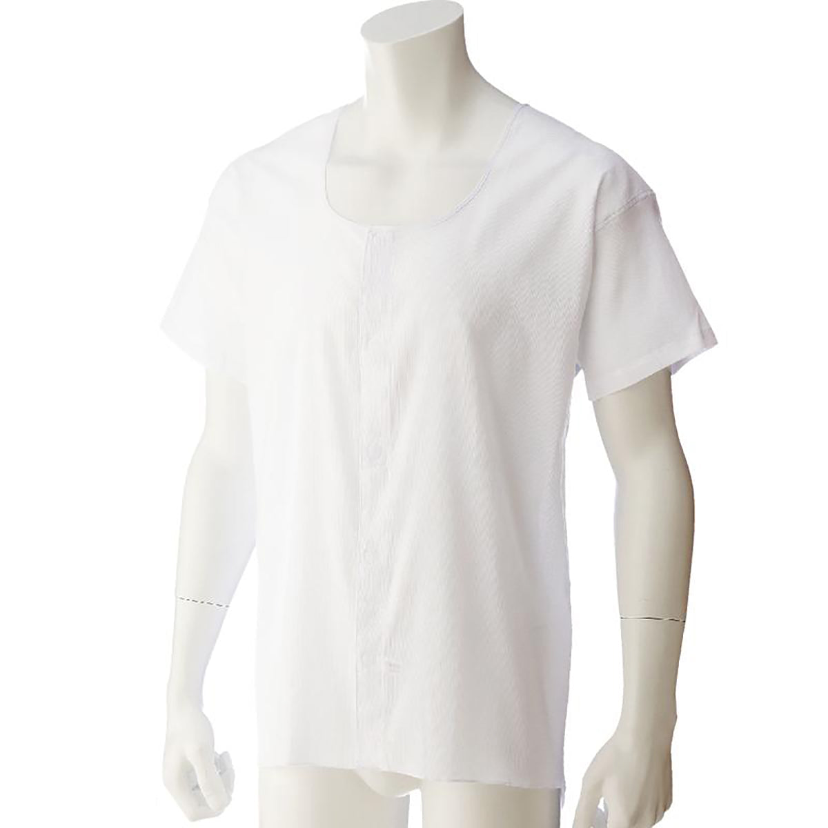 半袖クレープワンタッチシャツ(2枚組) ホワイト S/M/L/LL