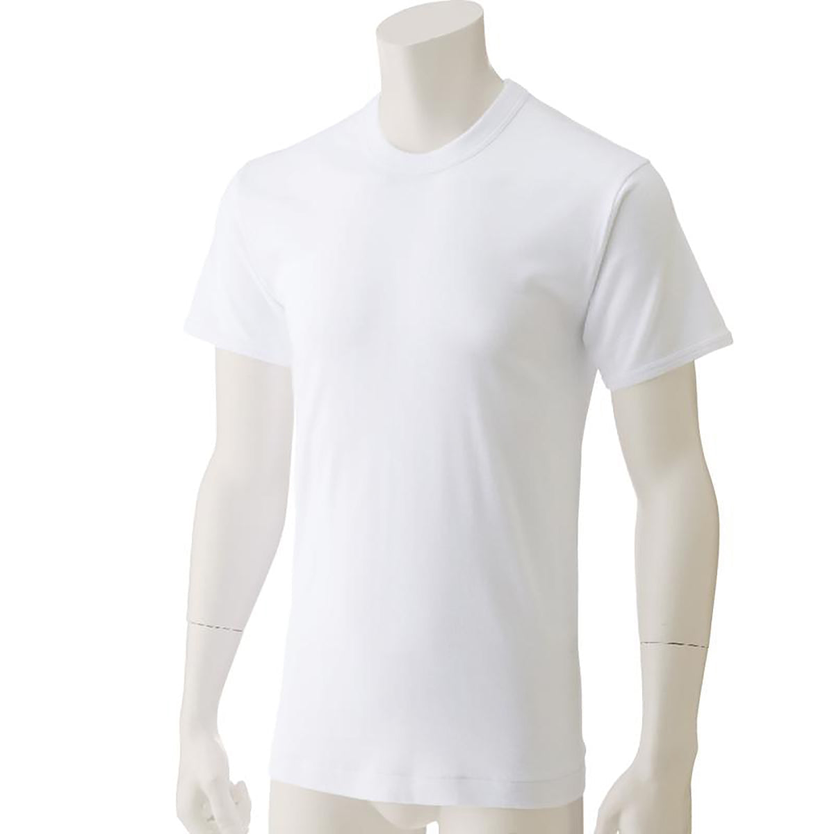 半袖丸首シャツ(2枚組) ホワイト M/L/LL