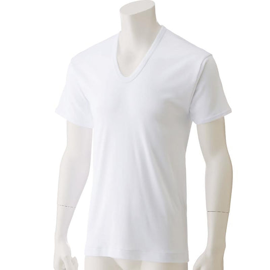 半袖Ｕ首シャツ(2枚組) ホワイト M/L/LL